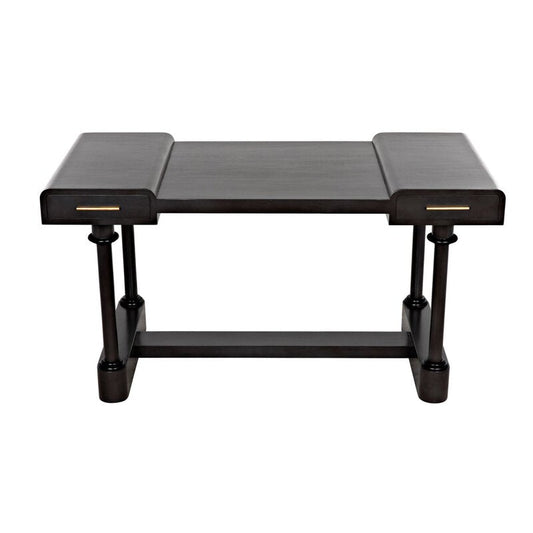 Locarno 60'' Desk Unique Shape Desk with Drawers-Home Office Desks-Noir-Sideboards and Things