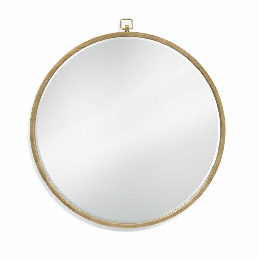 Logaan 36" Round Gold Leaf Wall Mirror Wall Mirrors Sideboards and Thangs By Bassett Mirror