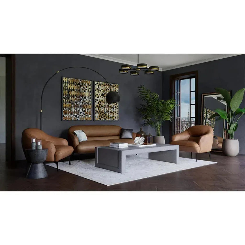 SUNPAN Logan Concrete Outdoor Round End Table