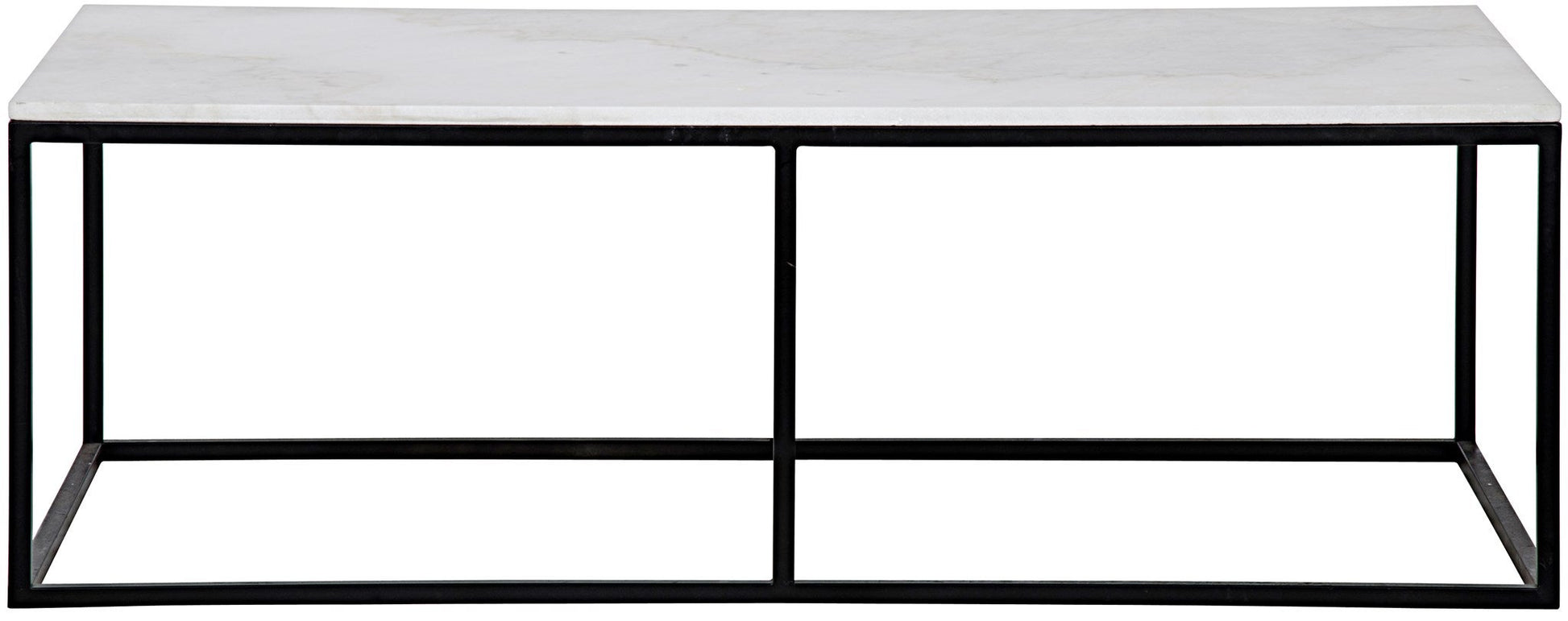 Lois Steel and Marble Rectangle Coffee Table-Coffee Tables-Noir-Sideboards and Things