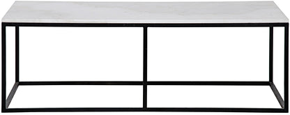 Lois Steel and Marble Rectangle Coffee Table-Coffee Tables-Noir-Sideboards and Things