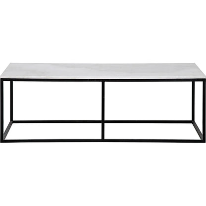 Noir Lois Steel and Marble Rectangle Coffee Table