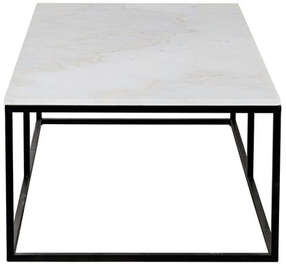 Lois Steel and Marble Rectangle Coffee Table-Coffee Tables-Noir-Sideboards and Things