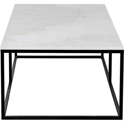 Noir Lois Steel and Marble Rectangle Coffee Table