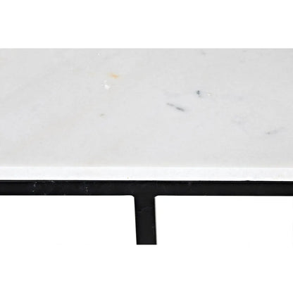 Noir Lois Steel and Marble Rectangle Coffee Table