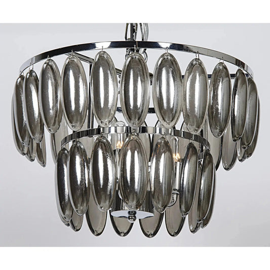 Lolita Metal and Glass Small Chandelier With Chrome Finish-Chandeliers-Noir-Sideboards and Things