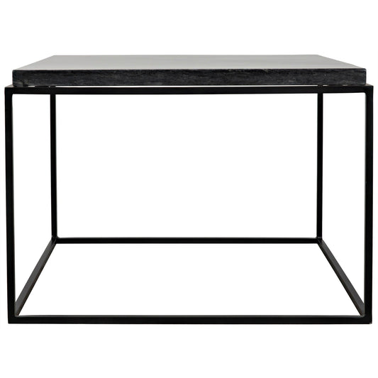 Lomax Steel and Marble Rectangle Coffee Table-Coffee Tables-Noir-Sideboards and Things