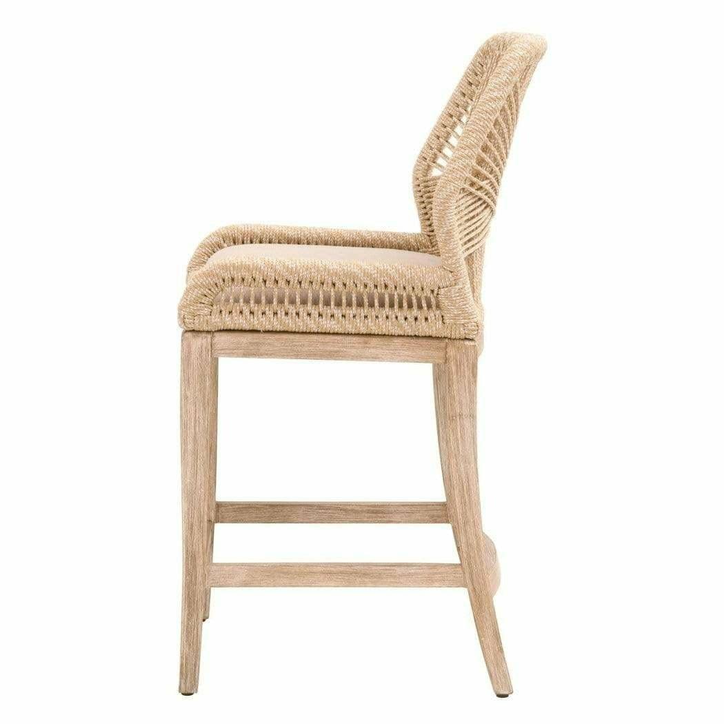 Loom Counter Stool Sand Rope Light Gray Natural Gray Mahogany Counter Stools Sideboards and Things By Essentials For Living