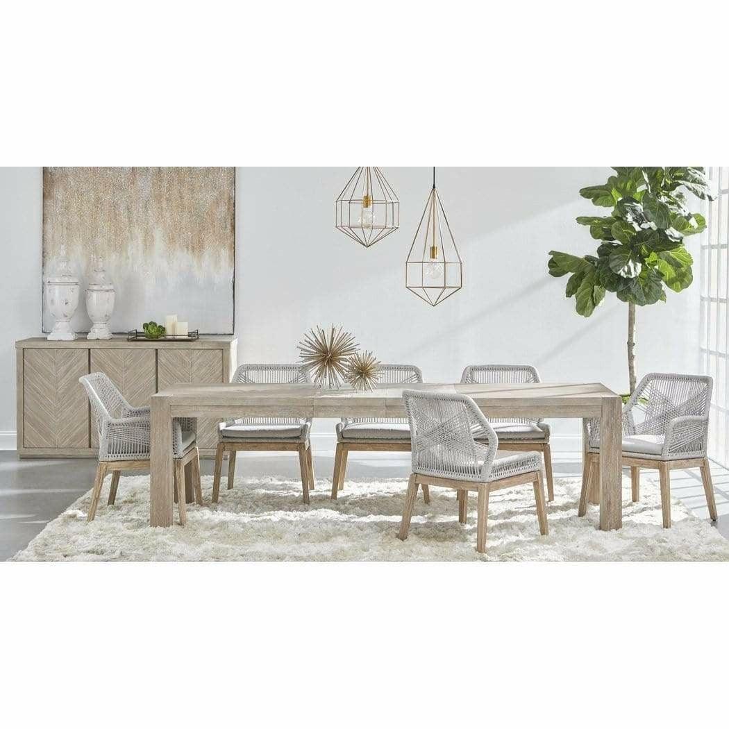 Loom Dining Chair Set of 2 Taupe and White Rope Mahogany Wood Dining Chairs Sideboards and Things By Essentials For Living