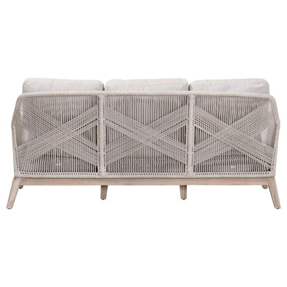 Loom Outdoor 79" All Weather Patio Rope Sofa With Cushions Outdoor Sofas & Loveseats Sideboards and Things By Essentials For Living