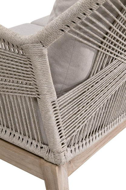 Loom Outdoor 79" All Weather Patio Rope Sofa With Cushions Outdoor Sofas & Loveseats Sideboards and Things By Essentials For Living