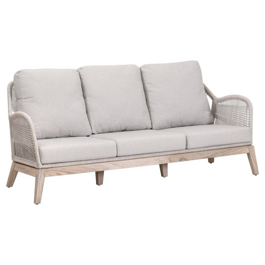 Loom Outdoor 79" All Weather Patio Rope Sofa With Cushions Outdoor Sofas & Loveseats Sideboards and Things By Essentials For Living