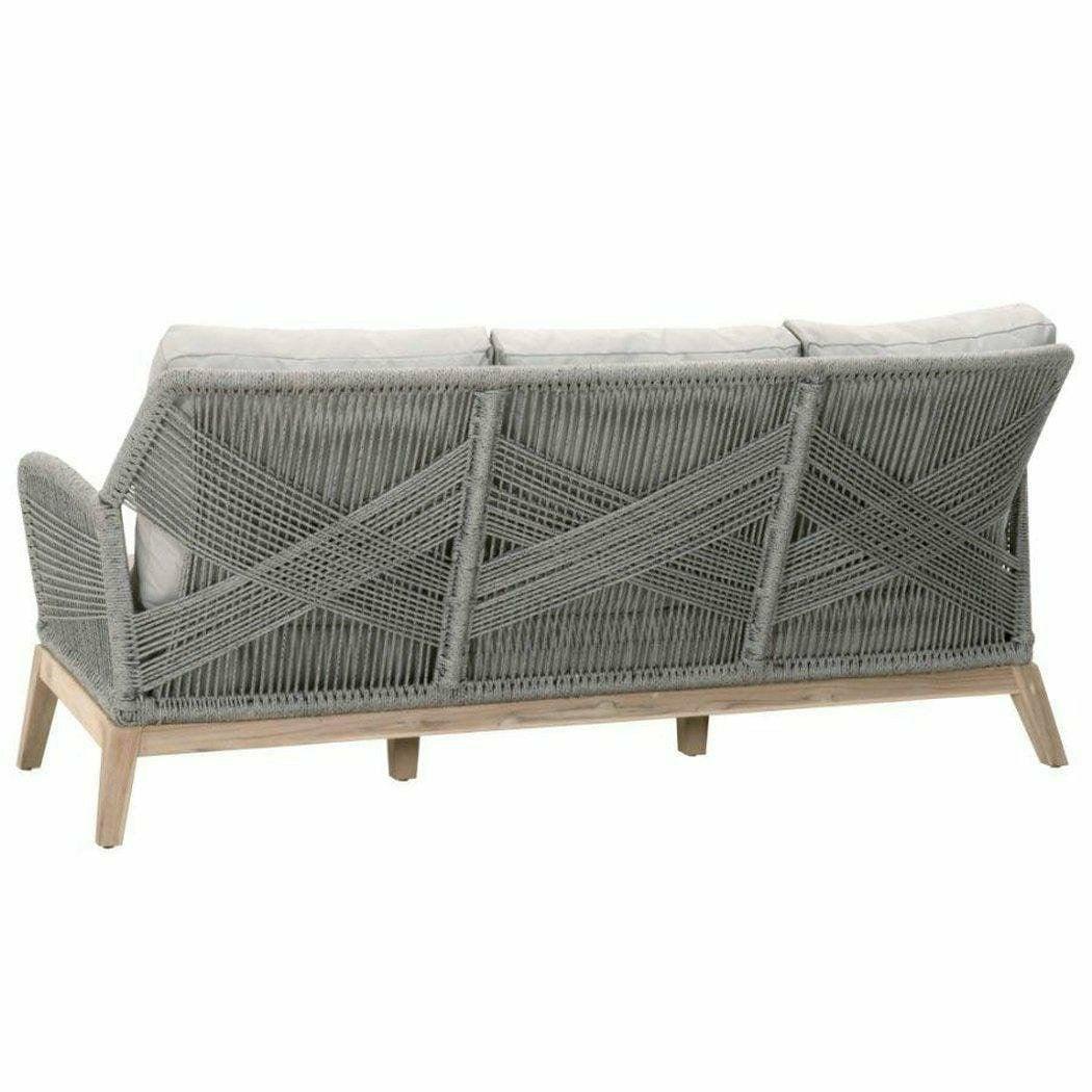 Loom Outdoor 79" Sofa Platinum Rope Gray Teak Wood Outdoor Sofas & Loveseats Sideboards and Things By Essentials For Living