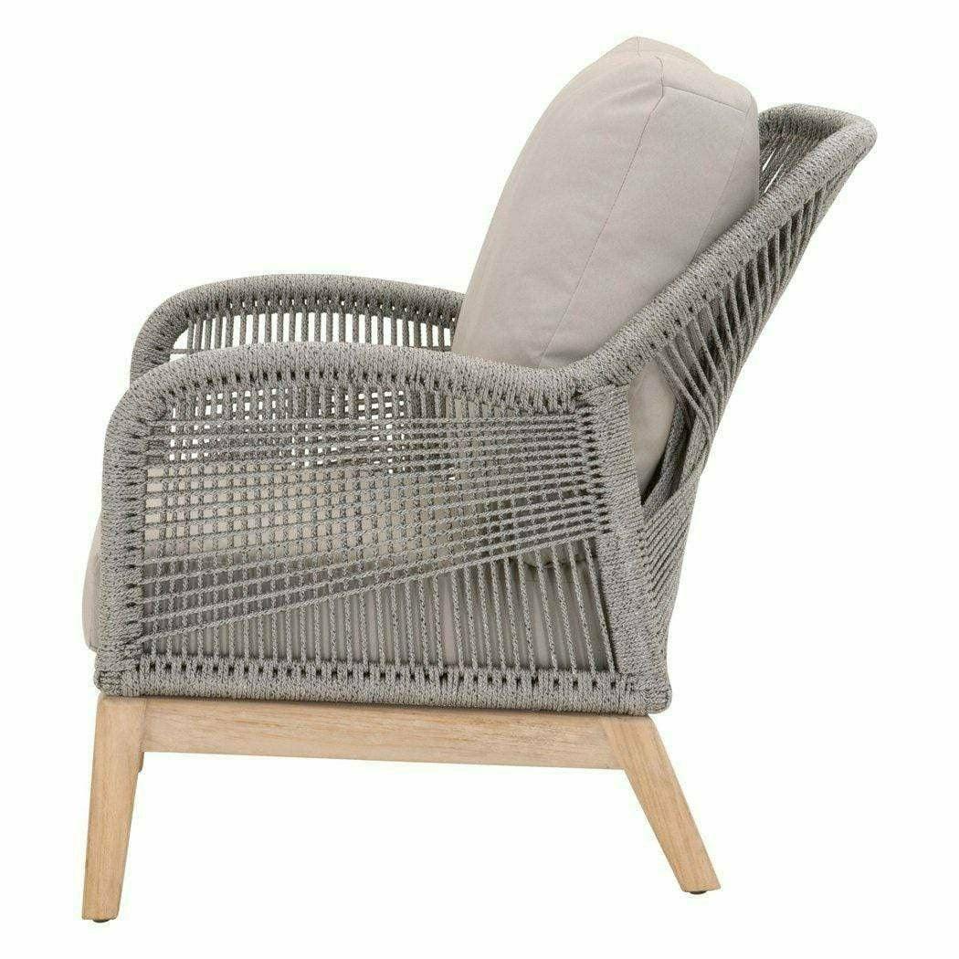 Loom Outdoor Club Chair Platinum Rope Gray Teak Wood Outdoor Lounge Chairs Sideboards and Things By Essentials For Living