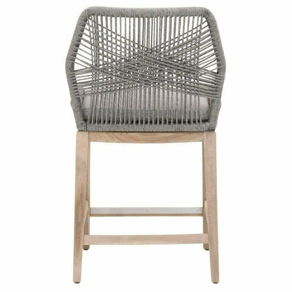 Loom Outdoor Rope Counter Stool Platinum Rope Teak Wood Outdoor Counter Stools Sideboards and Things By Essentials For Living
