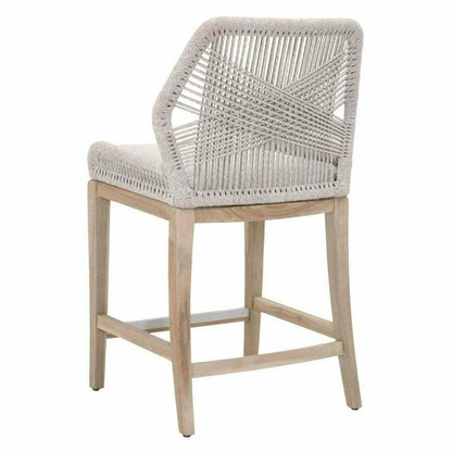 Loom Outdoor Rope Counter Stool Taupe Flat Rope Teak Wood Outdoor Counter Stools Sideboards and Things By Essentials For Living