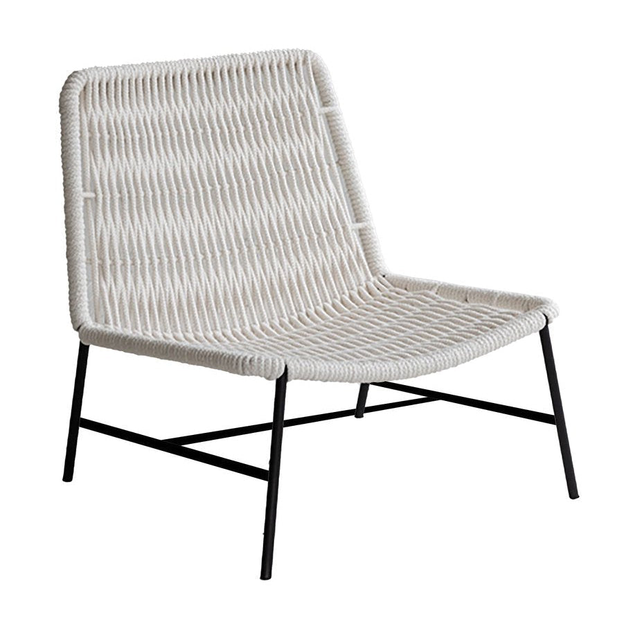 LH Home Loom Steel Frame White Accent Chair