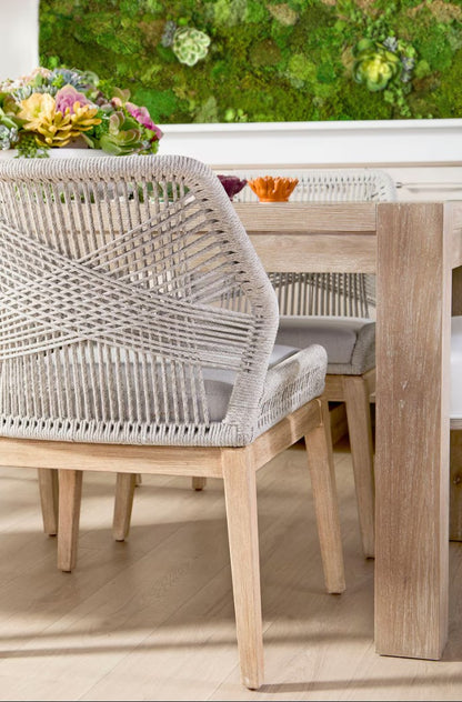 Loom Fabric Armless Dining Chair 2PC