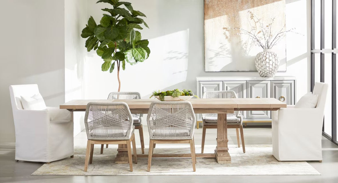 Loom Fabric Armless Dining Chair 2PC