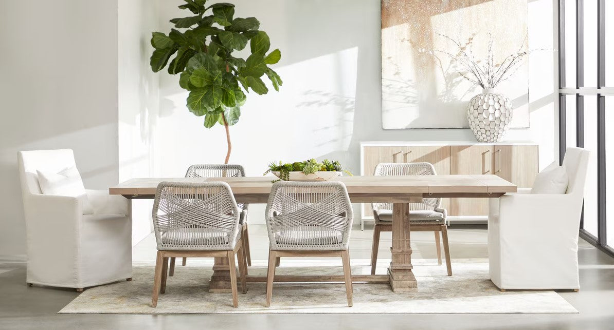 Loom Fabric Armless Dining Chair 2PC