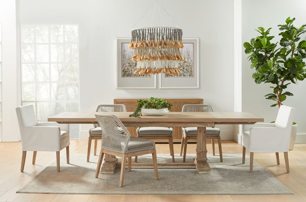 Loom Fabric Armless Dining Chair 2PC
