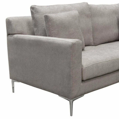 Loose Back Sofa in Grey Fabric Silver Metal Leg Sofas & Loveseats Sideboards and Things  By Diamond Sofa