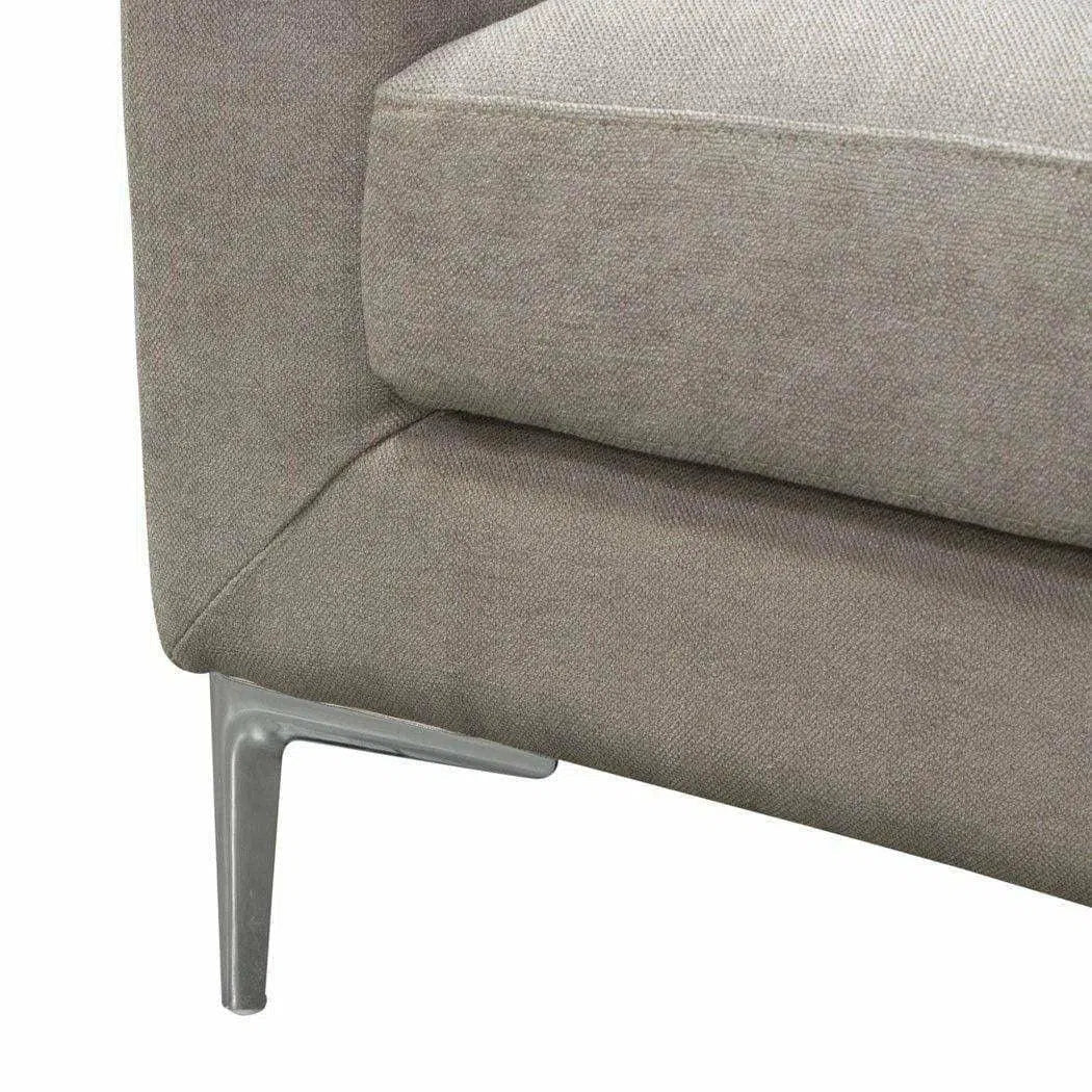 Loose Back Sofa in Grey Fabric Silver Metal Leg Sofas & Loveseats Sideboards and Things  By Diamond Sofa