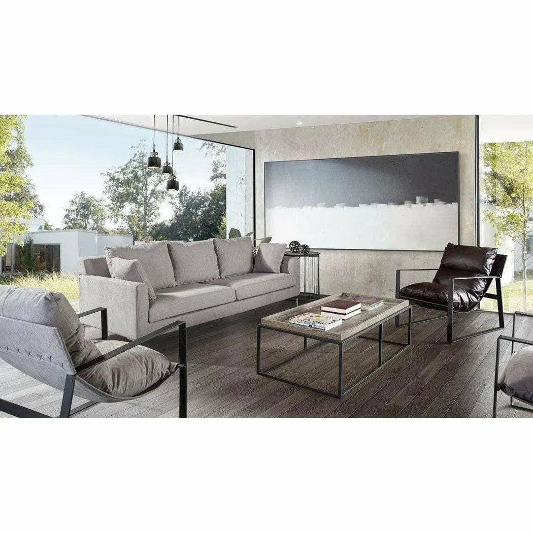 Loose Back Sofa in Grey Fabric Silver Metal Leg Sofas & Loveseats Sideboards and Things  By Diamond Sofa