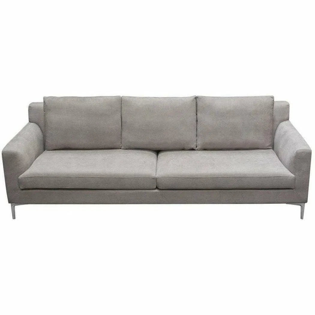 Loose Back Sofa in Grey Fabric Silver Metal Leg Sofas & Loveseats Sideboards and Things  By Diamond Sofa