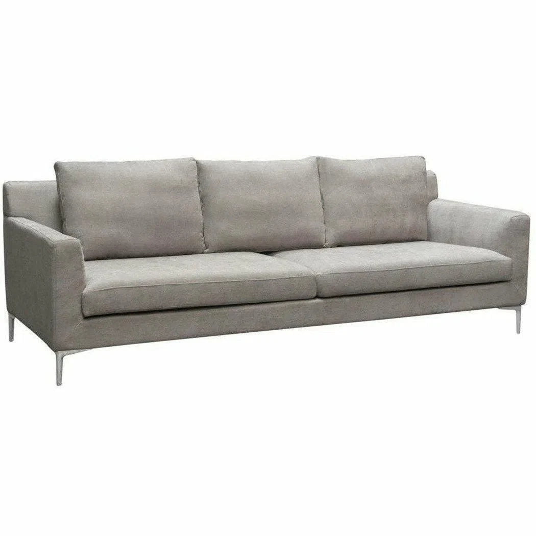 Loose Back Sofa in Grey Fabric Silver Metal Leg Sofas & Loveseats Sideboards and Things  By Diamond Sofa