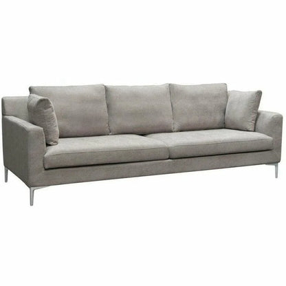 Loose Back Sofa in Grey Fabric Silver Metal Leg Sofas & Loveseats Sideboards and Things  By Diamond Sofa