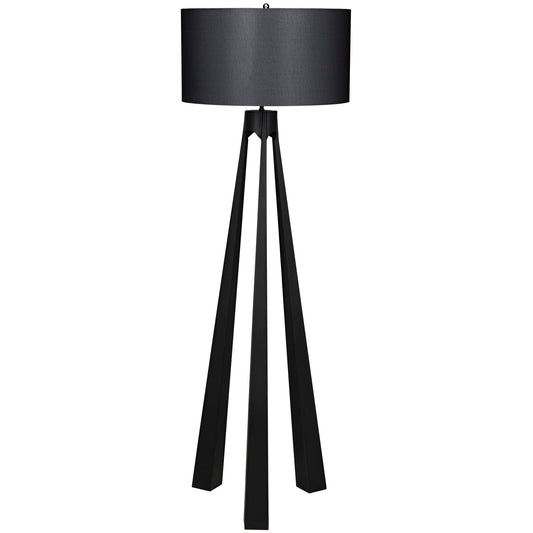 Lore Steel Floor Lamp with Shade-Floor Lamps-Noir-Sideboards and Things