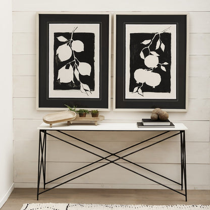 Mercana Lorlei Marble Top Rectangular Console Table