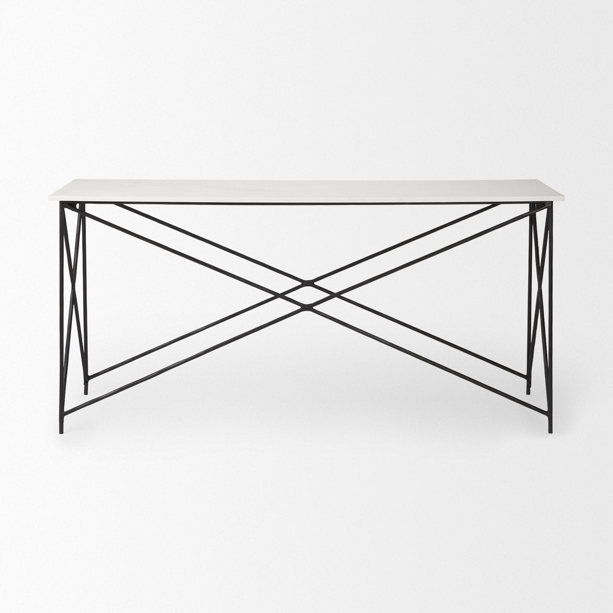 Mercana Lorlei Marble Top Rectangular Console Table