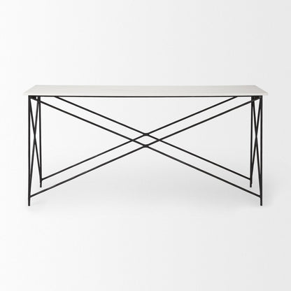 Mercana Lorlei Marble Top Rectangular Console Table