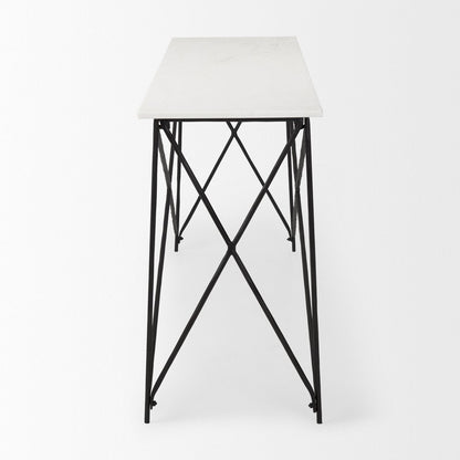 Mercana Lorlei Marble Top Rectangular Console Table
