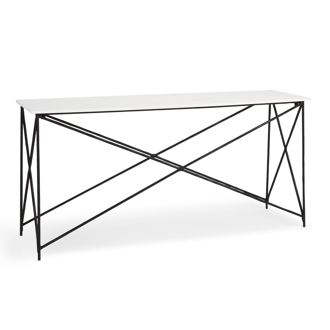 Mercana Lorlei Marble Top Rectangular Console Table