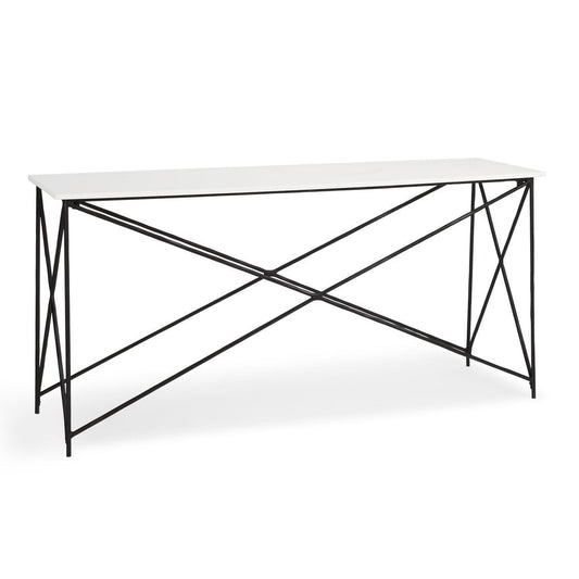 Mercana Lorlei Marble Top Rectangular Console Table