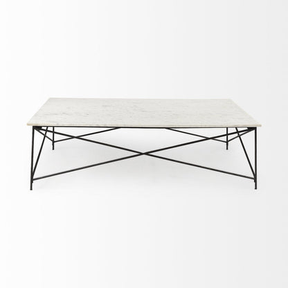 Mercana Lorlei White Marble Top Rectangular Coffee Table