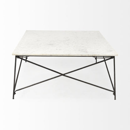 Mercana Lorlei White Marble Top Rectangular Coffee Table