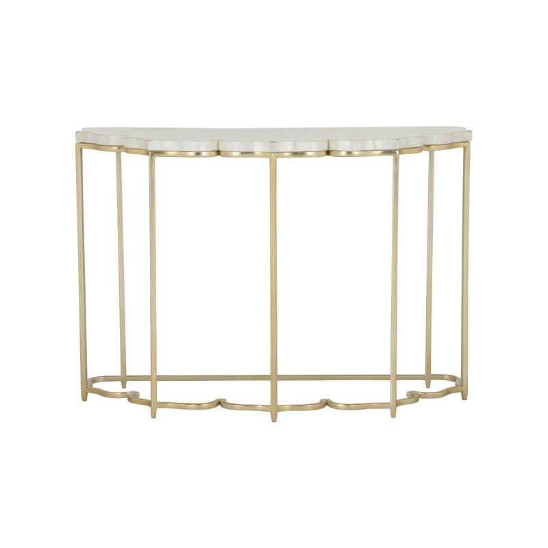Chelsea House Lotus Flower Metalic Gold Based Console Table