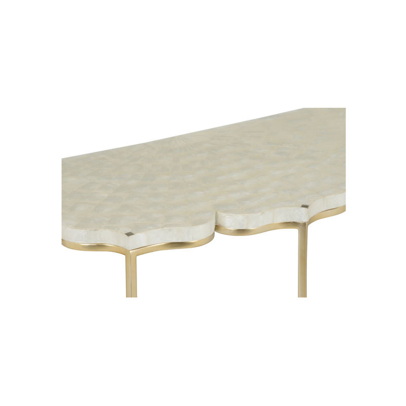 Chelsea House Lotus Flower Metalic Gold Based Console Table
