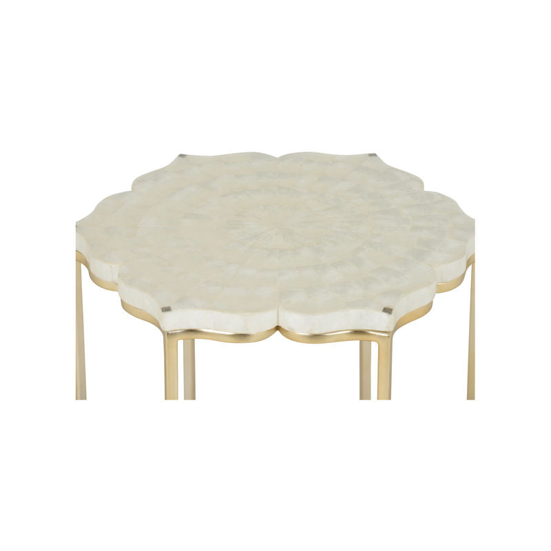 Chelsea House Lotus Flower Metalic Gold Based Side Table