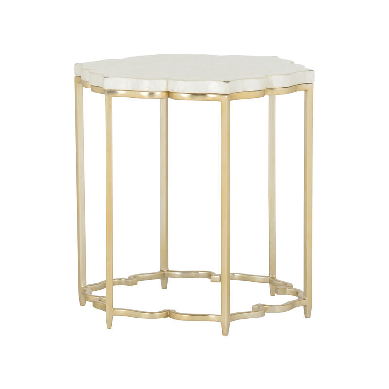 Chelsea House Lotus Flower Metalic Gold Based Side Table