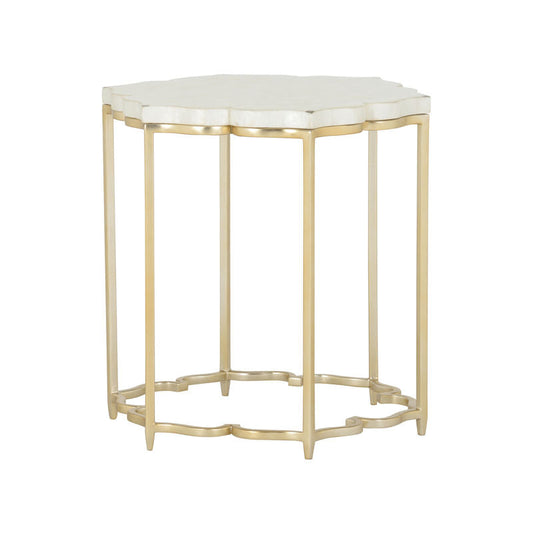 Chelsea House Lotus Flower Metalic Gold Based Side Table