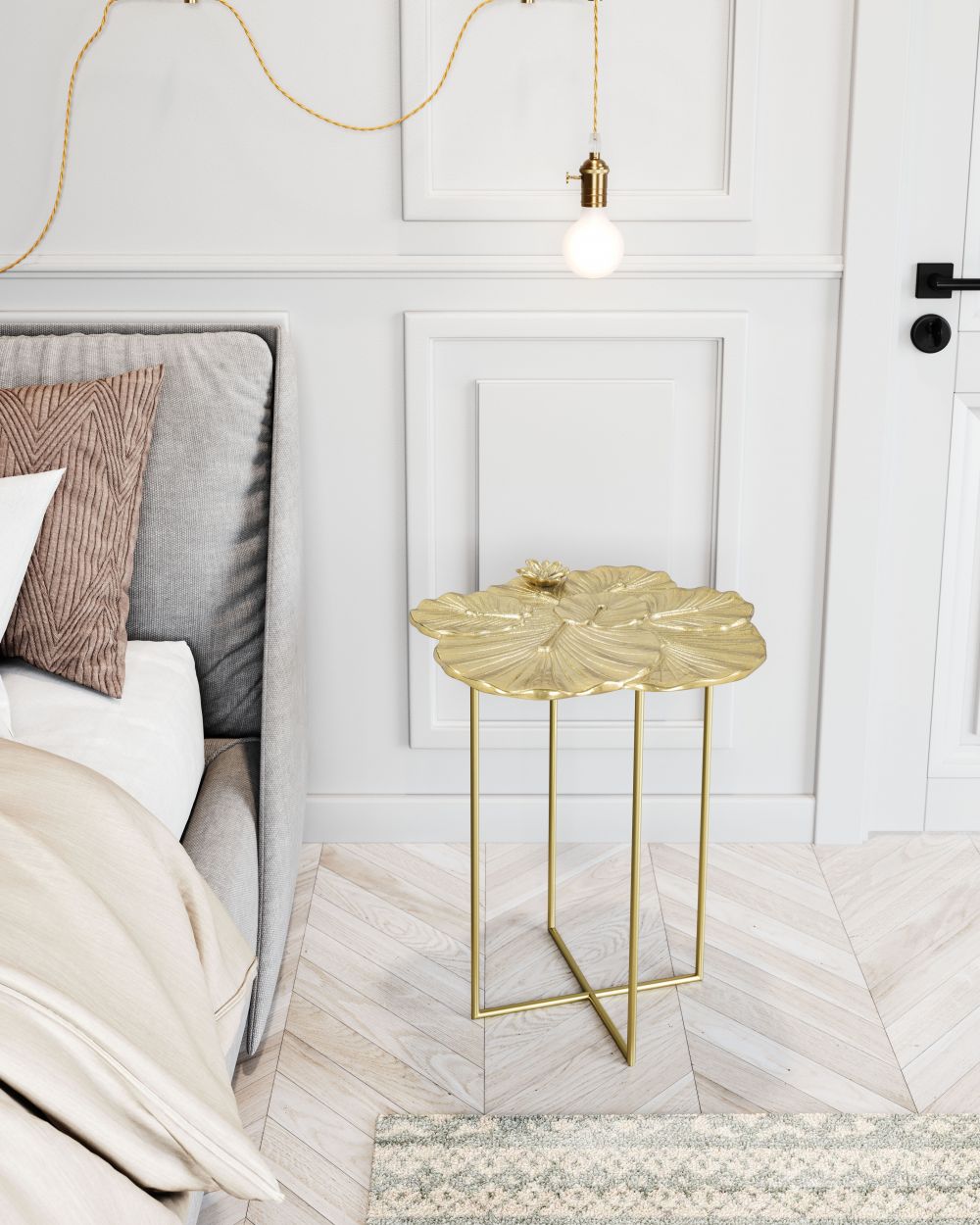 Zuo Modern Lotus Golden Aluminum Side Table
