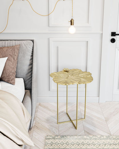 Zuo Modern Lotus Golden Aluminum Side Table