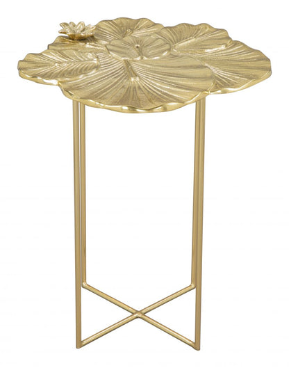 Zuo Modern Lotus Golden Aluminum Side Table