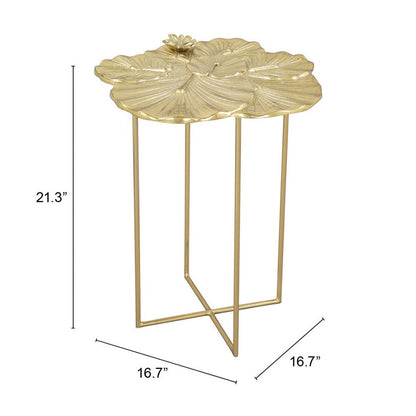 Zuo Modern Lotus Golden Aluminum Side Table
