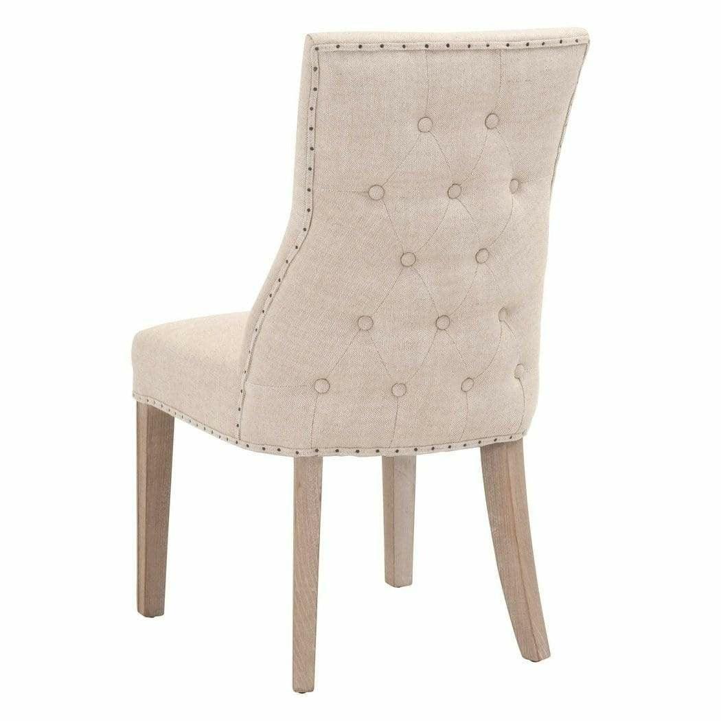 Lourdes Dining Chair Set of 2 Bisque French Linen Ash Dining Chairs Sideboards and Things By Essentials For Living